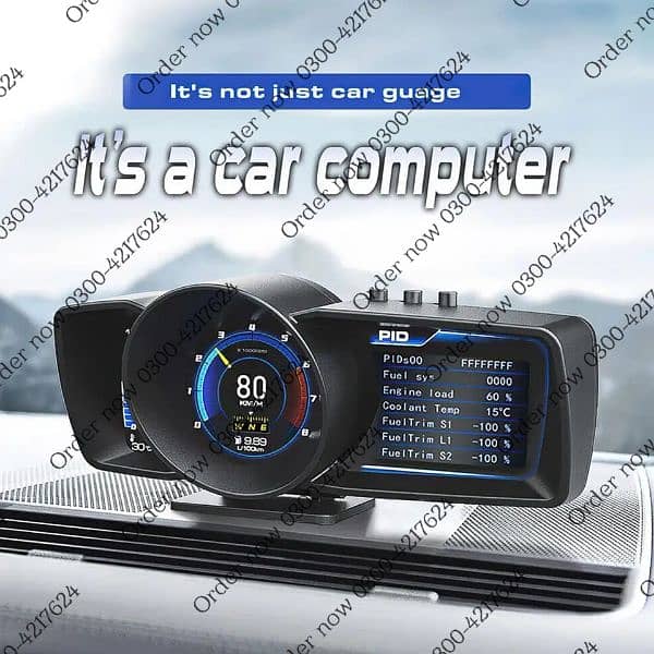 Heads Up Display Auto Display Obd2+gps Gauge Security Hud Alarm 1