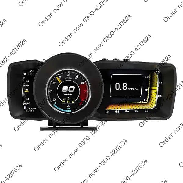 Heads Up Display Auto Display Obd2+gps Gauge Security Hud Alarm 3