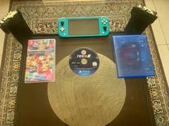 Nintendo switch lite with 2 free ps4 games and one switch game!!!!!