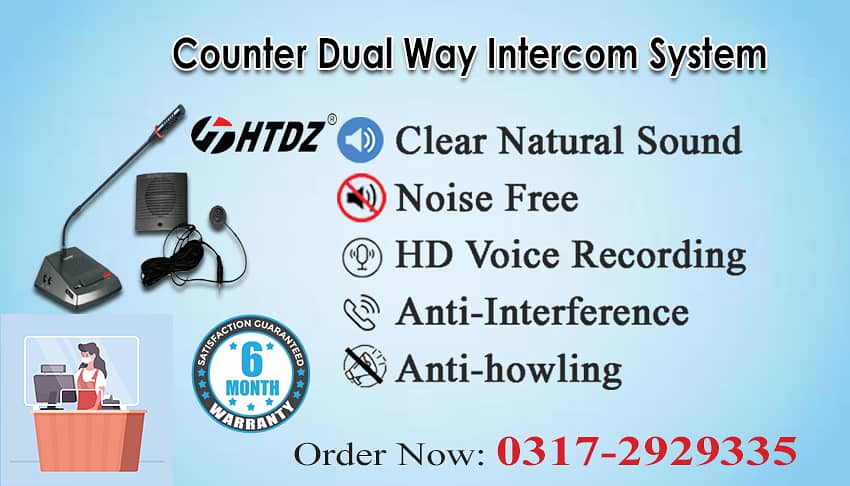 Counter Window Dual Way Intercom, Brand HTDZ 0