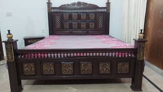 Double Bed chanioti Style, Mattress, dressing table, Iron stand