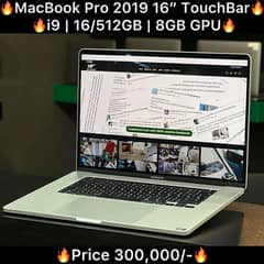 Macbook Pro I9 16/512GB 8GB GPU 16” Inch Silver Color