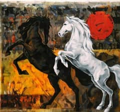Abstract Horses Acrylic painting