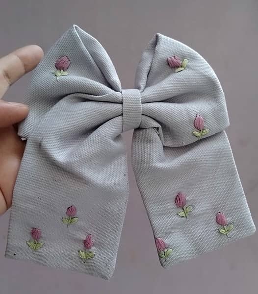 handmade embroidered hair bow 6