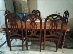 6x5 feet dining table and 6 chairs