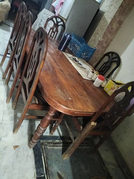 6x5 feet dining table and 6 chairs 2