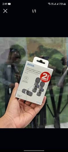 Boya Dual Wireless Mic For mobile, iPhone, type C Android