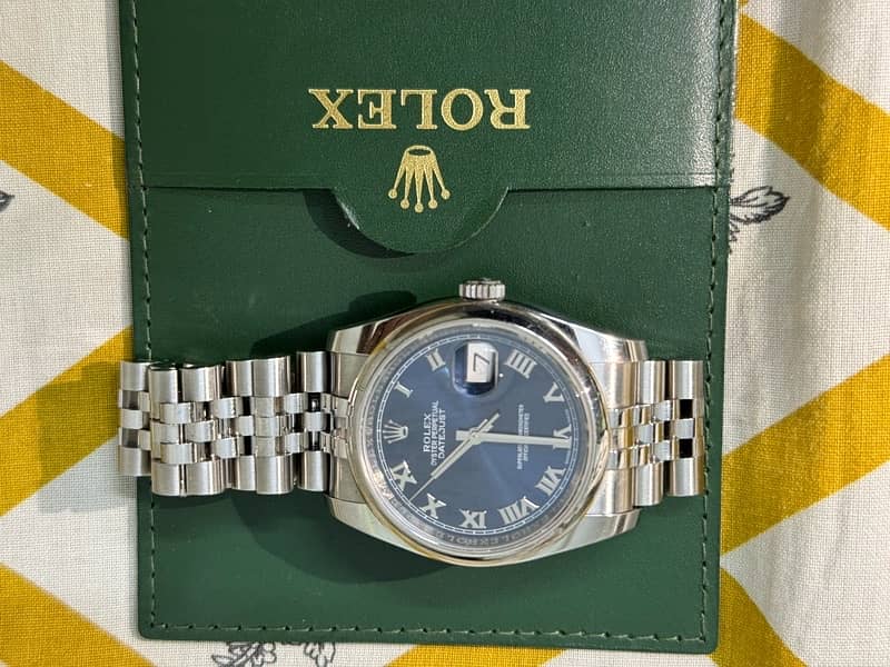 ROLEX DateJust 36mm BlueDial complete box Papers 10/10 2