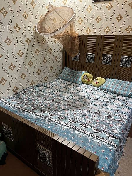 wooden bed table , almari showcase 3