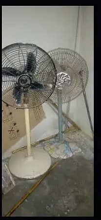 12v stand fan , in IRON metal body 2 fans (out of order )