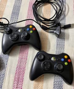Xbox 360 Wireless Controllers with Wireless PC Receiver and Cables