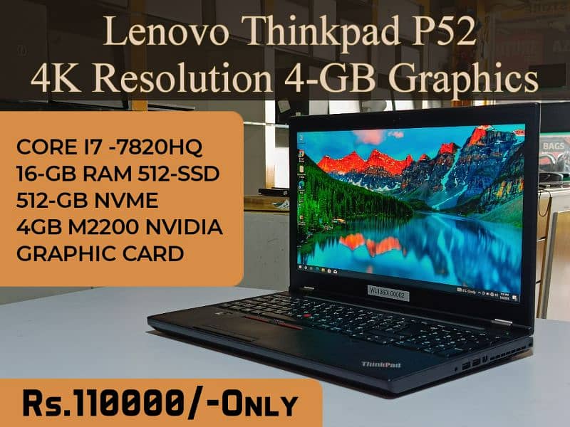 Lenovo P52 4K Resolution i7-7820HQ + 4GB Nvidia 0