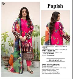 Lawn 3 piece unstitched suits Popish by gull jee