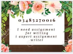 I need assignment for writing I am expert assignment  writer