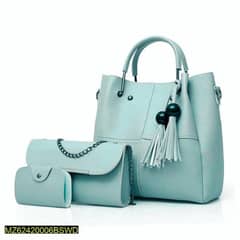3 Pcs PU Leather Hand Bag For Ladies 0