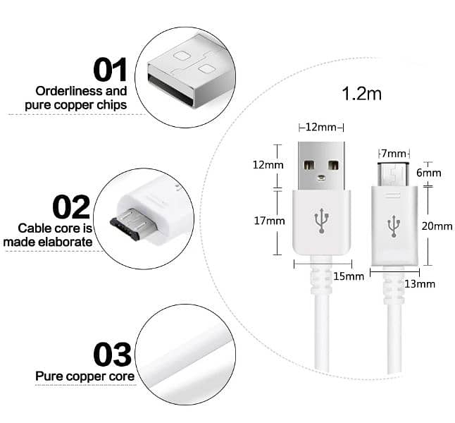 Charging Cable for Android micro USB 3