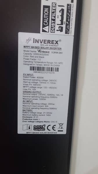 Inverex Vyron 2 , hardly used , almost new 3.2kva 2