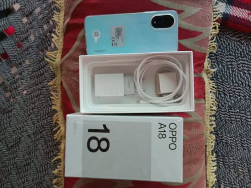 Oppo A 18   4 128gb With Original Box  Charge 3