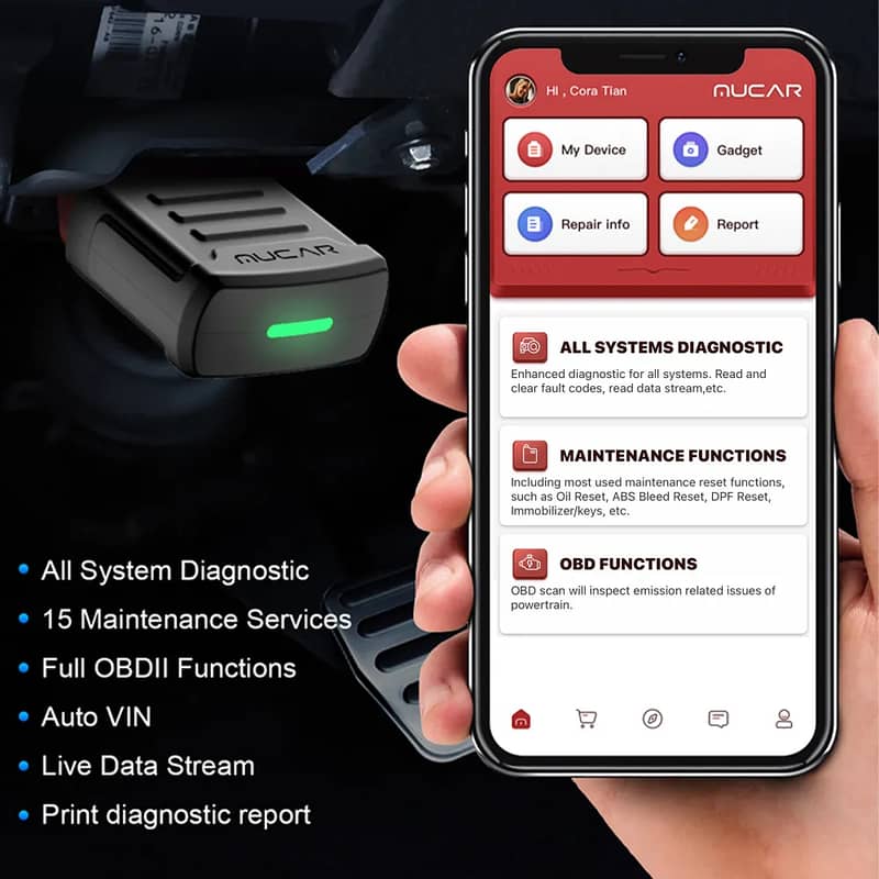 MUCAR BT200 Bluetooth OBD2 Scanner iOS Android Full System Diagnostic 4