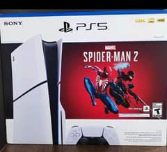 PS5 with spiderman box