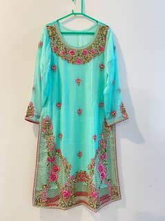 3 piece Embroidered chiffon suit / Embroidered fancy chiffon dress