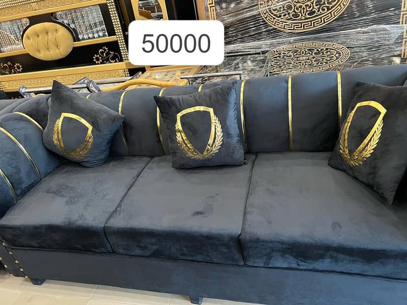 L Shape sofa / poshish sofa / Velvet sofa / 3 seater sofa 7
