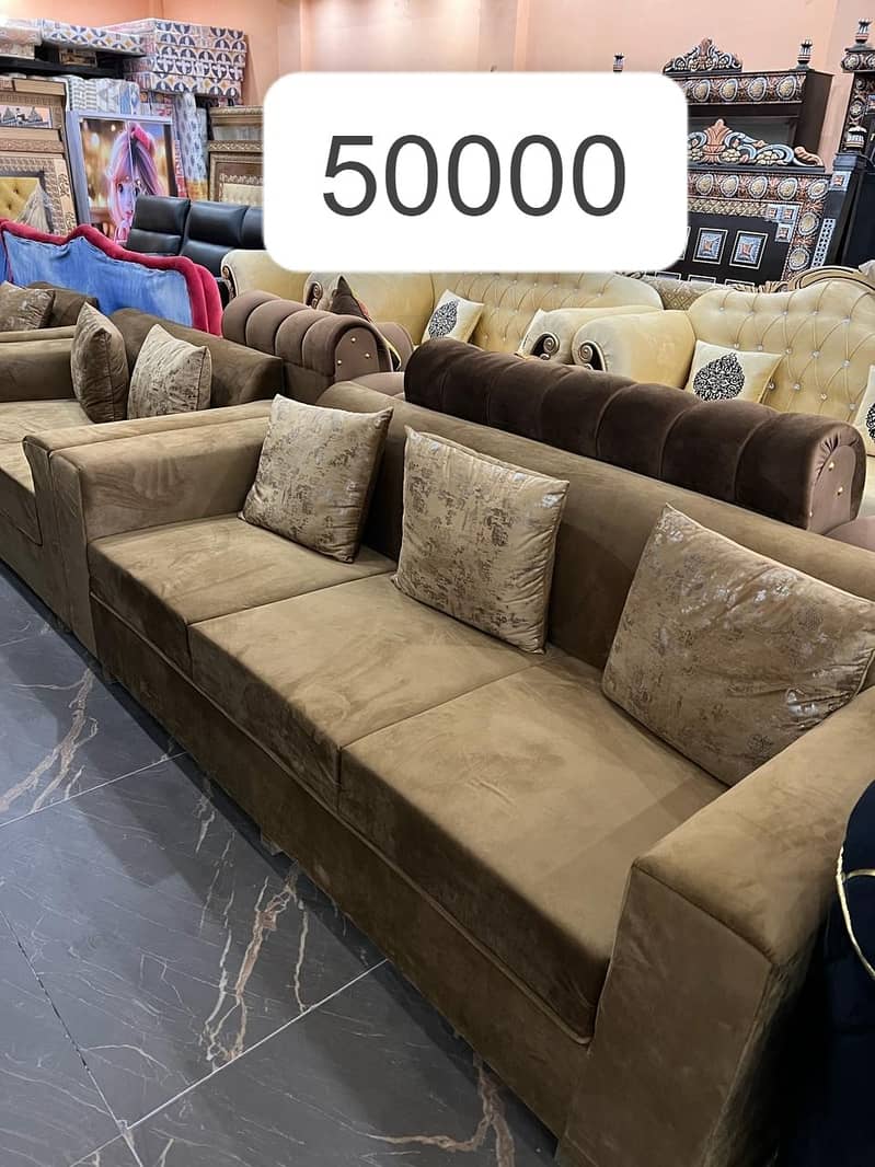 L Shape sofa / poshish sofa / Velvet sofa / 3 seater sofa 9