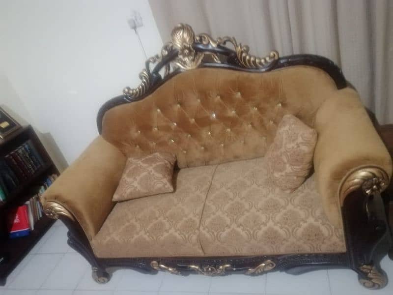 Wooden seven seater sofa 1