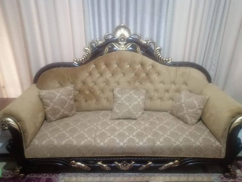 Wooden seven seater sofa 4