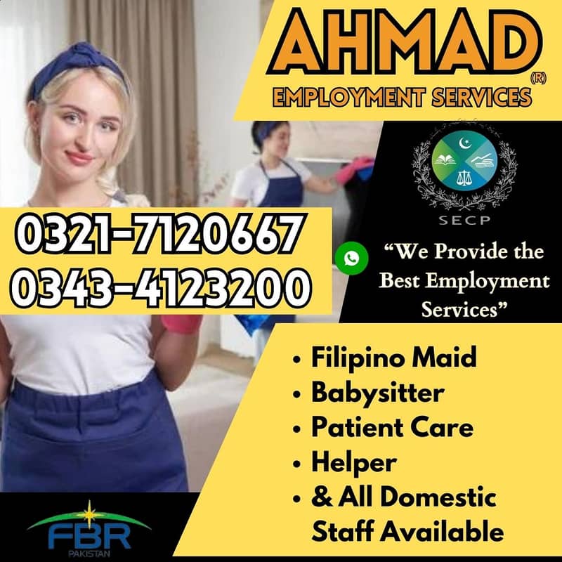 Maids / House Maids / Couple / Patient Care / Nanny / Baby Sitter 0
