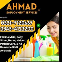 Maid/Chef/Paitent care/Nursing staff/babysitter/Helper/domestic staff
