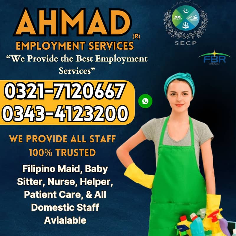 House Maid COOk Driver Helper maid Nanny Baby Care available 0