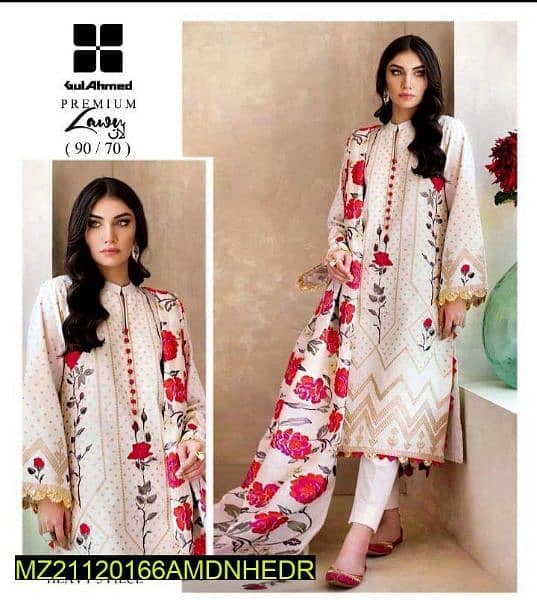 Brand new 3 pcs women unstitched lawn with free home delivery 1