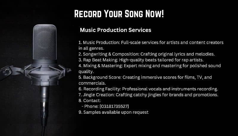 Record Your Song Now - Flat 70% Off 0