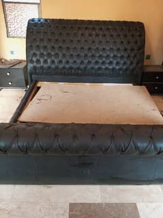 classy stylish pure leather 4 sided bed. . . .