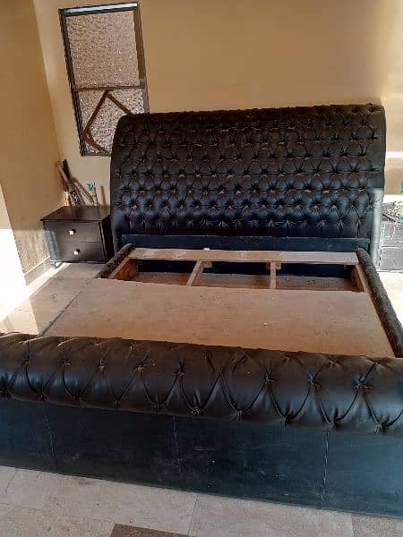 classy stylish pure leather 4 sided bed. . . . 1