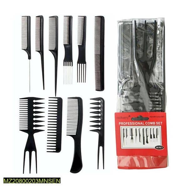Professional Salon Hair Cumb Set,  Pack of 10 0