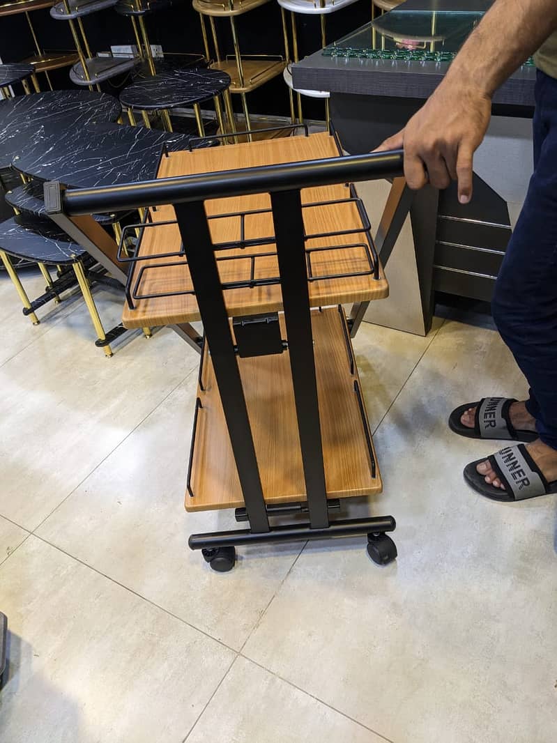 premium quality tea trolley foldable 1