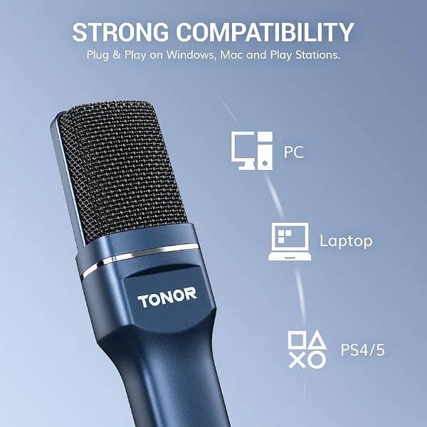 TONOR USB Microphone, Cardioid Condenser Computer Microphone, 3