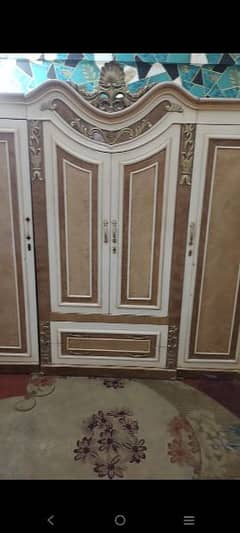 Sheesham Wood Cupboard with four doors and two side tables for sale