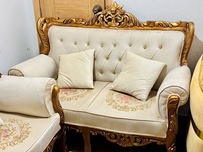 Chinioti sheesham wood sofa set 2 months used 1