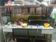 burger counter with hot plate