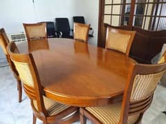 Original 
berma Teak wood made 
Dining table with chairs. 
For sale