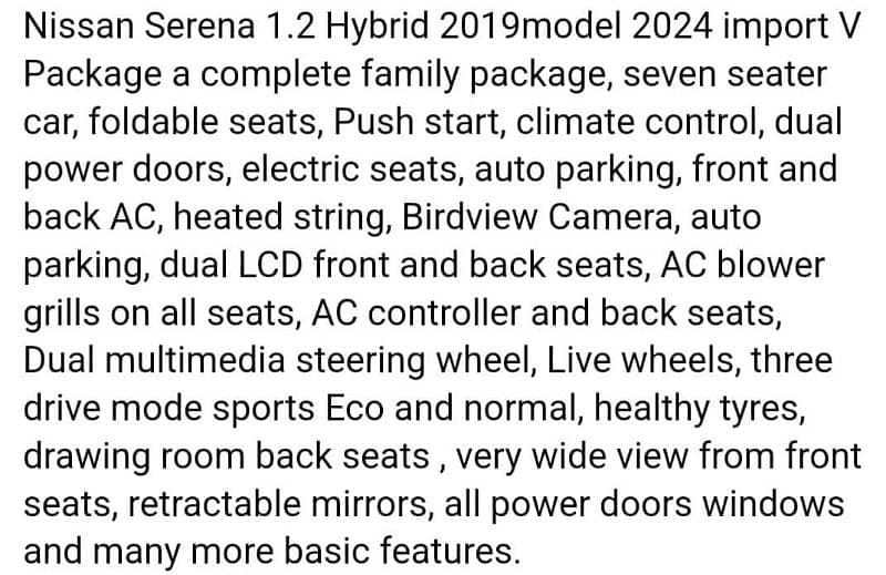 Nissan Sarena Hybrid E Power G Push Start Dual Auto Doors 7 Seaters 13