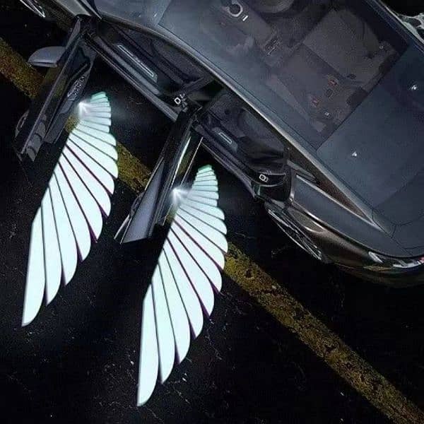 2pcs Wireless Car welcome wings Angel Door Logo Projection Light 4