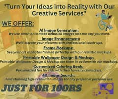 We offer a range of creative services tailored to your needs.