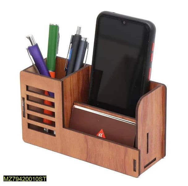 Mobile Holder Wooden Desk Organizer 1