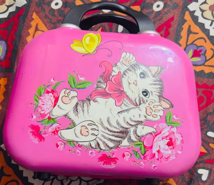 Pink children kitty bag for carry 1