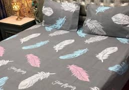 3pc Cotton printed double'bed sheet