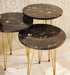 3 PCs Nesting Tables/Steelness SS Steel Console/Dining Tables/s